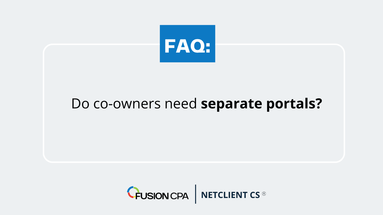 Do my co-owner and I need separate portals?